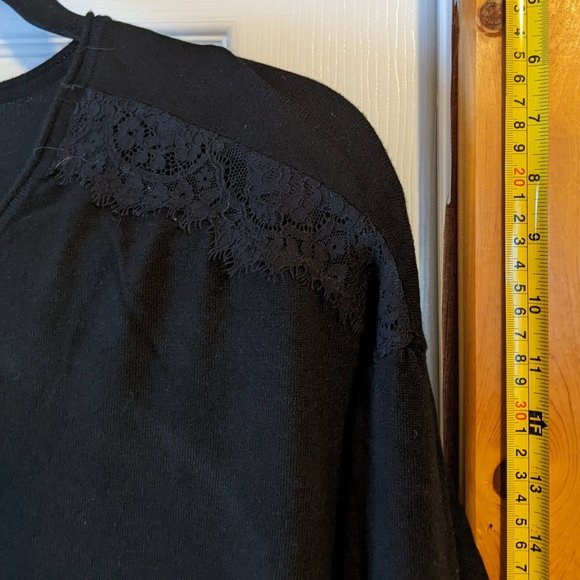 Violeta by Mango Black Dress with Lace Details size L - Picture 7 of 13